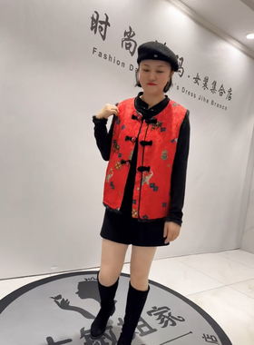 9806芮娜依莲2026春新款加肥加大码女装通勤立体剪裁丝绵国风马夹