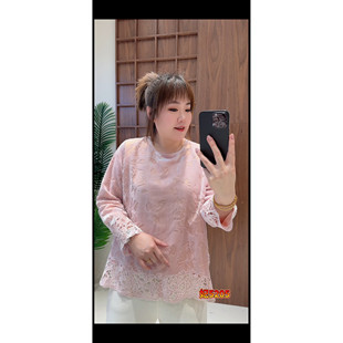 女装 大码 显瘦上衣时尚 打底衫 5205妃儿红2026春装 百搭丝绒小衫 新款