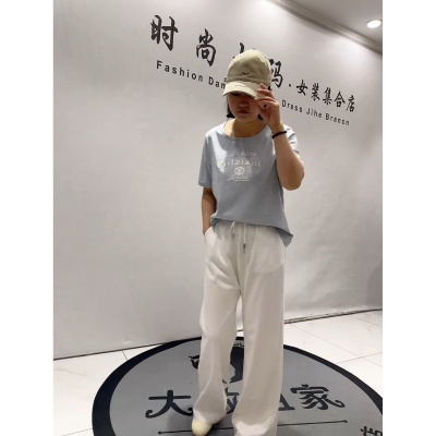 3393蓝鲸之吻夏季新款加肥大码女装通勤立体剪裁纯棉短袖T恤小衫