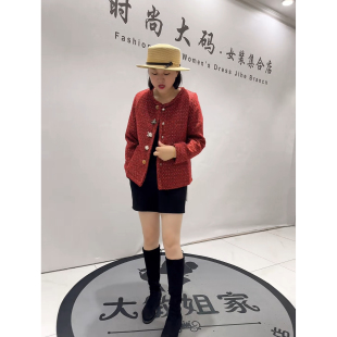 女权8015初冬新款加肥大码女装胖妹妹显瘦减龄小香风轻羽绒服