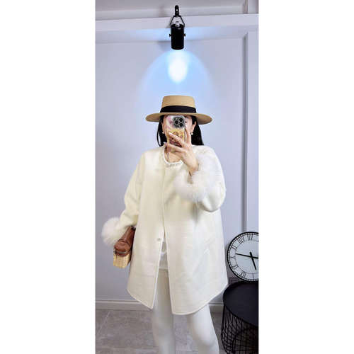 892胖依衣2026春装新款大码女装显瘦双面毛呢大衣时尚中长款外套