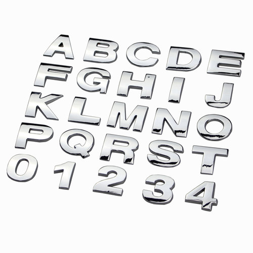 实心金属贴汽车贴纸车用英文字母车贴个性改装数字贴车身排量尾标