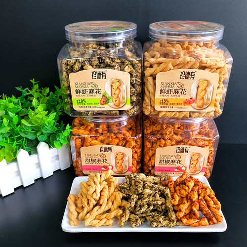 珍德有鲜虾海苔麻花300g罐装