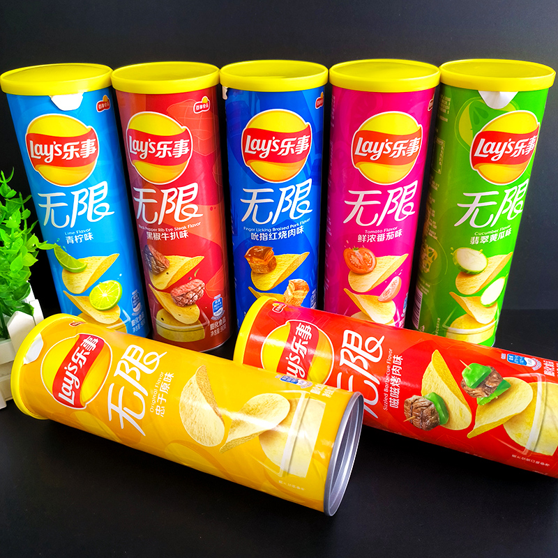 乐事薯片罐装90g原味番茄烤肉多口味膨化食品办公室网红休闲 零食