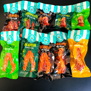 恋上鸭甜辣鸭500g翅架锁骨脖掌爪翅根卤味鸭肉休闲零食独立小包装