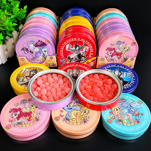 添乐卡通王小马宝莉糖果软糖益生菌水果汁儿童qq多彩软糖零食盒装