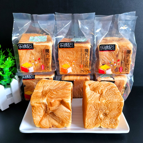乐锦记魔方生吐司红豆味手撕面包早餐代餐糕点零食品点心