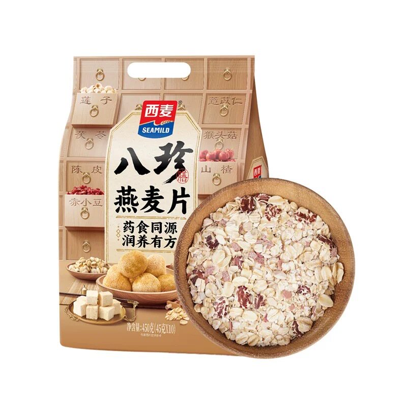 西麦八珍燕麦片袋装450g冲饮麦片陈皮山药送长辈营养早餐代餐
