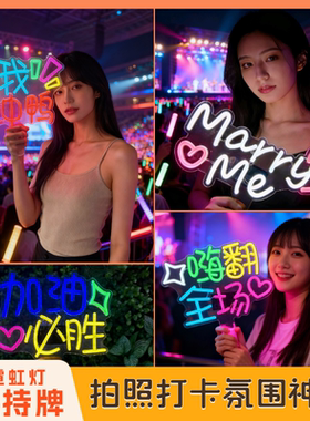 明星应援灯牌手举牌演唱会广告酒吧发光生日道具表白