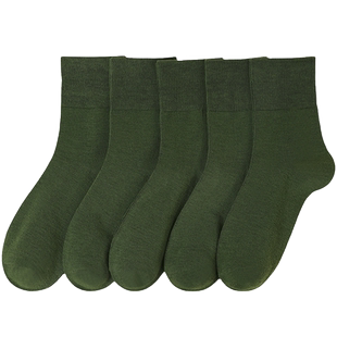 军迷宽罗口袜子男夏袜耐磨吸汗制式中筒黑色军训运动袜秋冬袜军绿