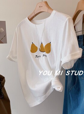 卡通大集合！简约卡通图案印花日常好穿圆领宽松休闲短袖T恤女