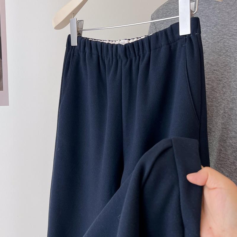 松紧腰韩版弯刀羊毛休闲裤