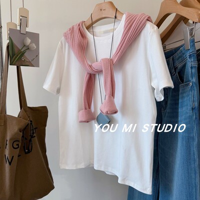 人手2件入显瘦叠穿光版小白tee