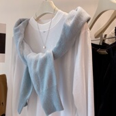 韩国one 半高领T恤 女 领口小铁标 后背一条筋软糯亲肤纯棉打底衫