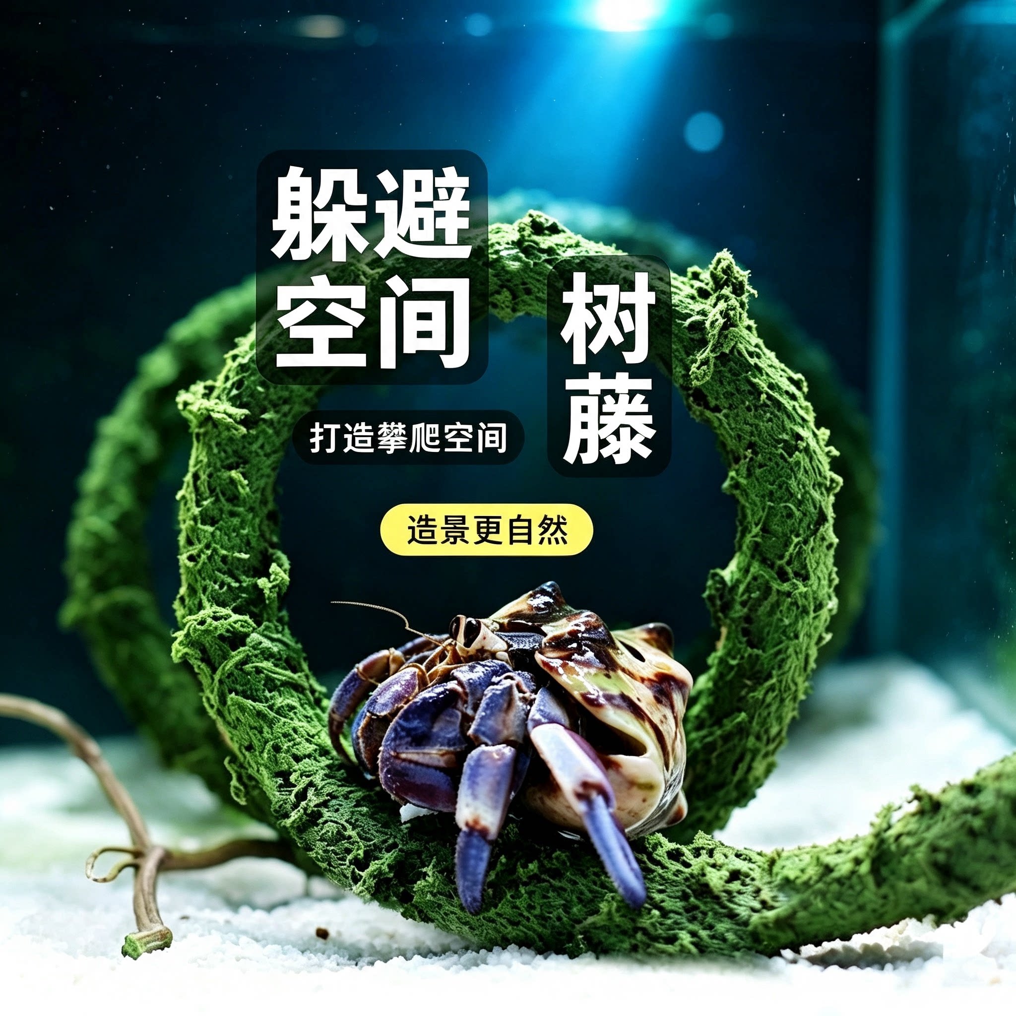 寄居蟹攀爬藤条～大小号造景爬宠过江龙可任意弯曲装饰树藤藤蔓