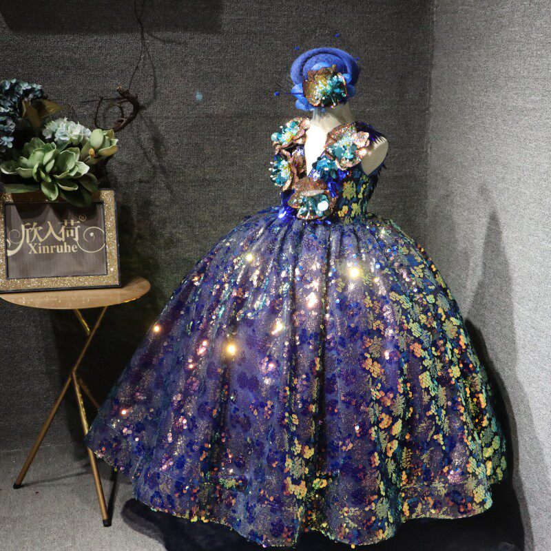 欣入荷长款礼服女时尚女童演出服