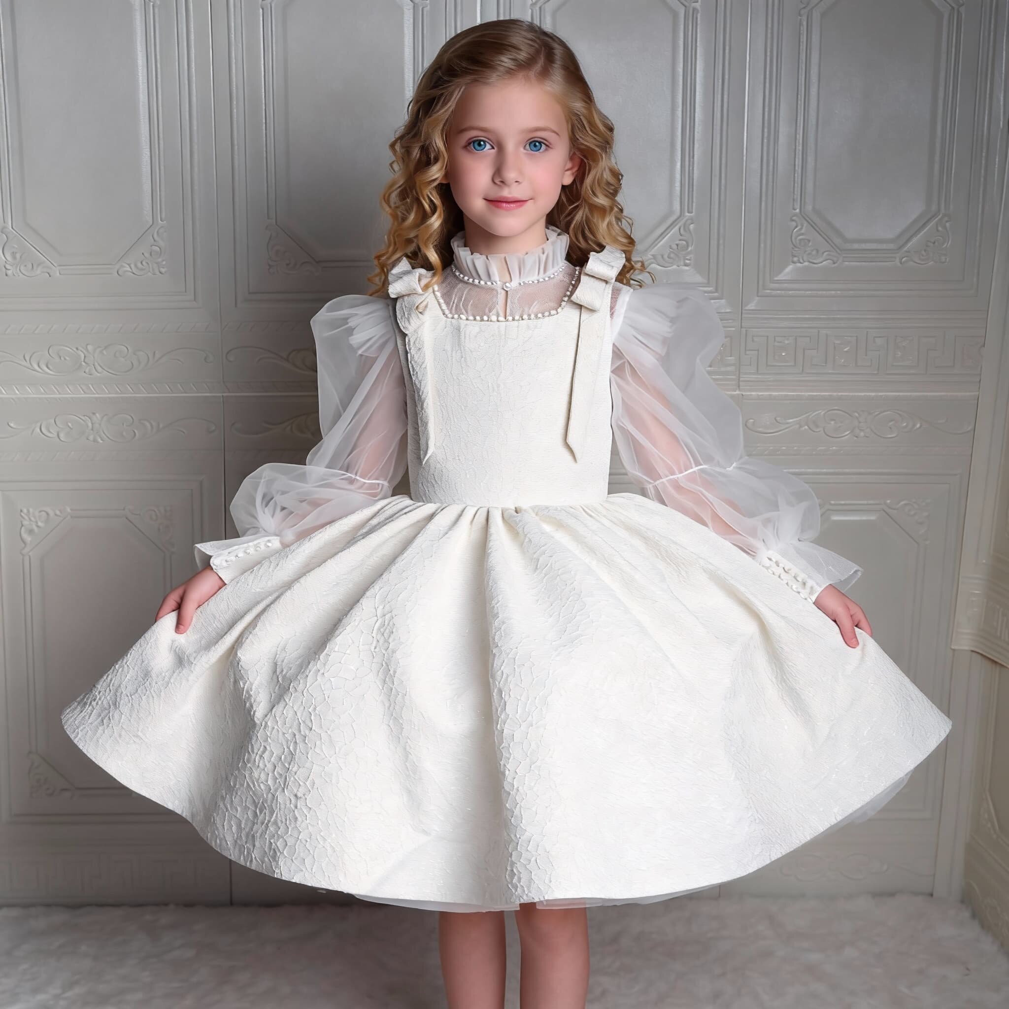 欣入荷女童蝴蝶结收腰礼服