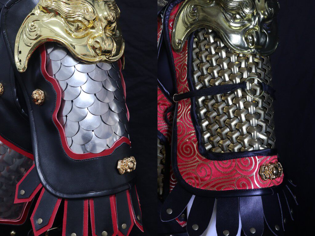 汉服cos 甲胄 披博 肩甲山纹甲 扎甲 龙鳞甲 鱼鳞甲