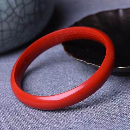 高含量红朱砂女款手镯宽版细叮当