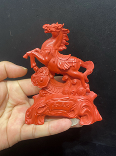 朱砂保真精品红砂马摆件马到成功办公室家中居家用品如意宝马高含