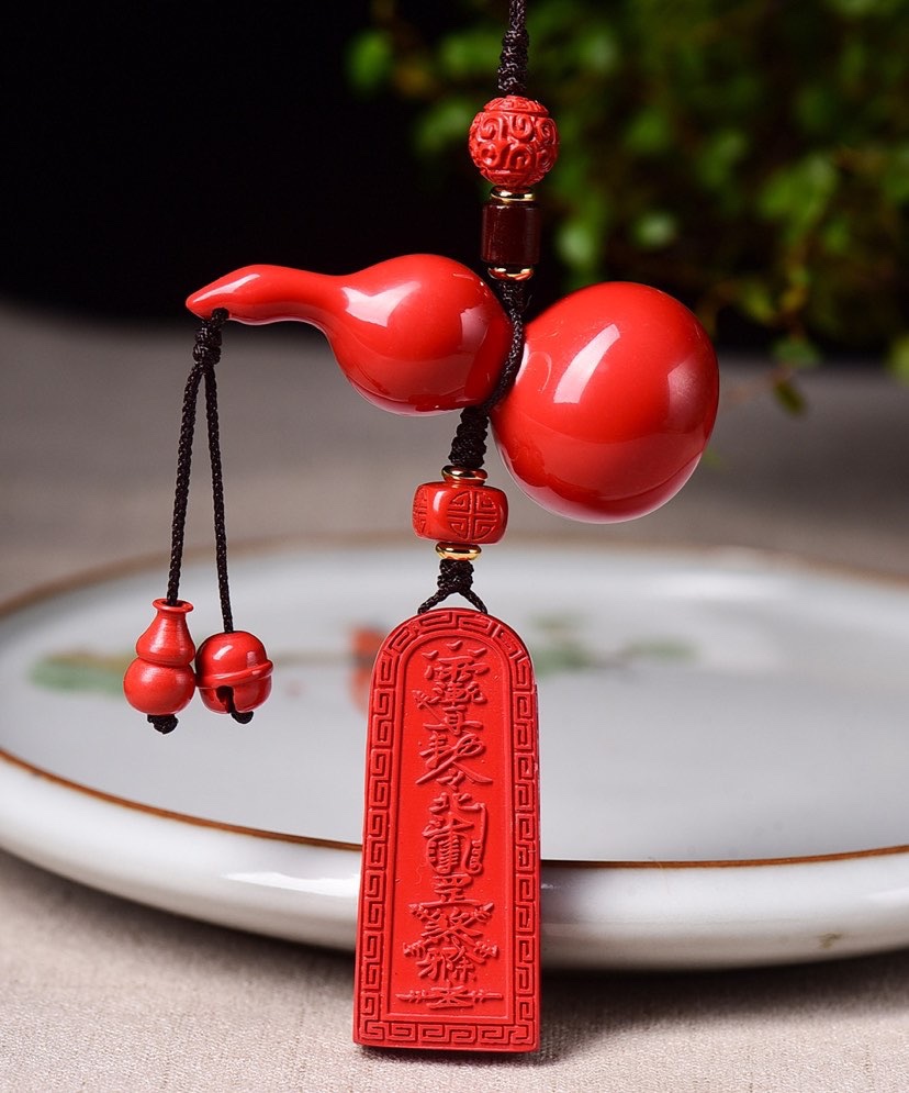 朱砂红砂葫芦汽车挂件五雷出平安