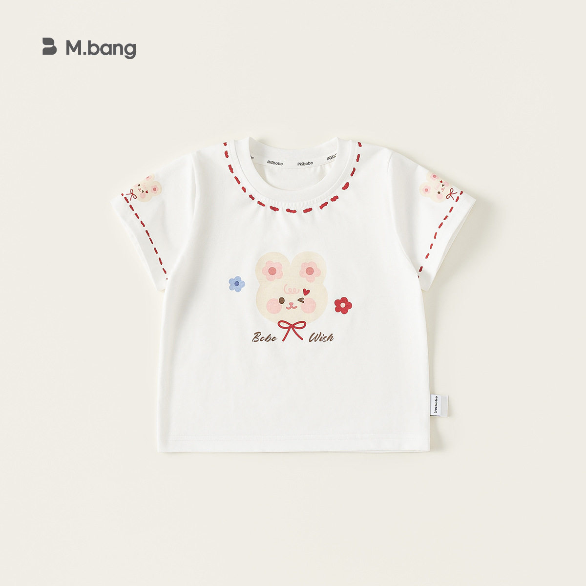 女童夏季体恤短袖2026新款儿童上衣可爱女童印花简约T恤白色童装