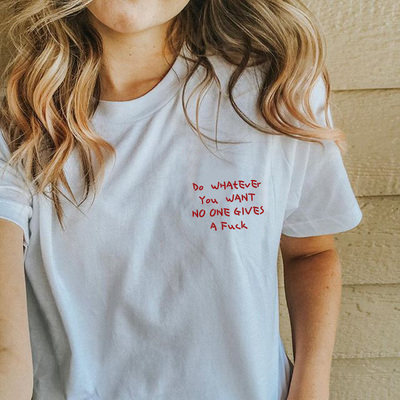 法式想做什么就做什么字母标语态度slogan街头慵懒清醒哲学句T恤