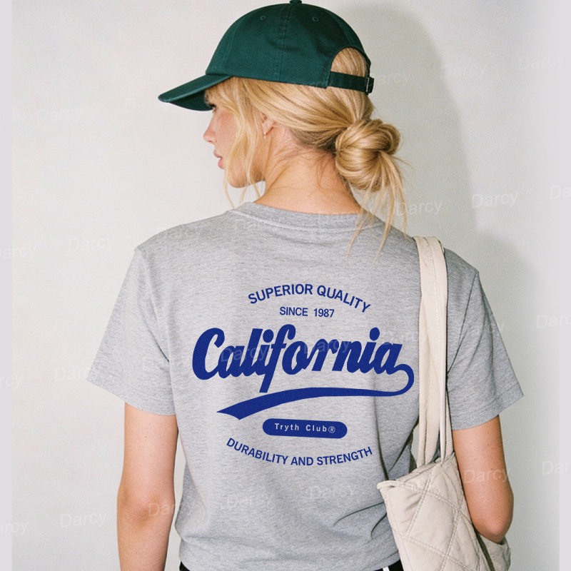 美式复古1987年代california加州度假俱乐部海边复古ins街头女T恤