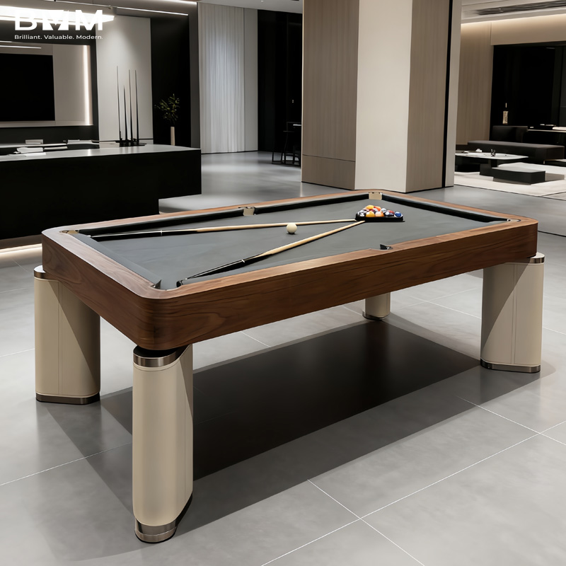 bvm华沙意式轻奢实木家用台球桌餐桌二合一设计师款桌球台标准型