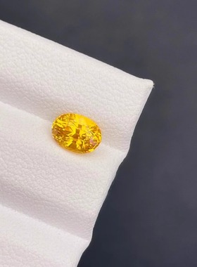 色标级1.19克拉GRA天然无烧黄色蓝宝石戒面椭圆形精切工彩宝裸石