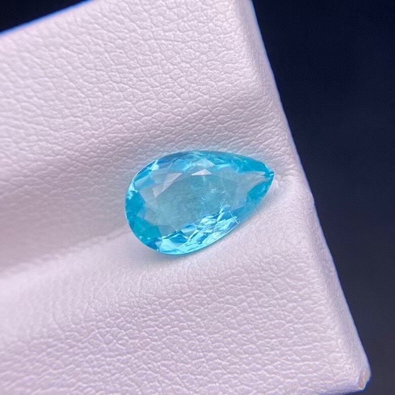1.59克拉天然帕拉伊巴霓虹蓝碧玺裸石水滴形实物更美附鉴定证书