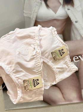 贩卖粉色温柔5条装A类婴儿棉少女内裤纯棉裆5A抗菌裆部柔软三角裤