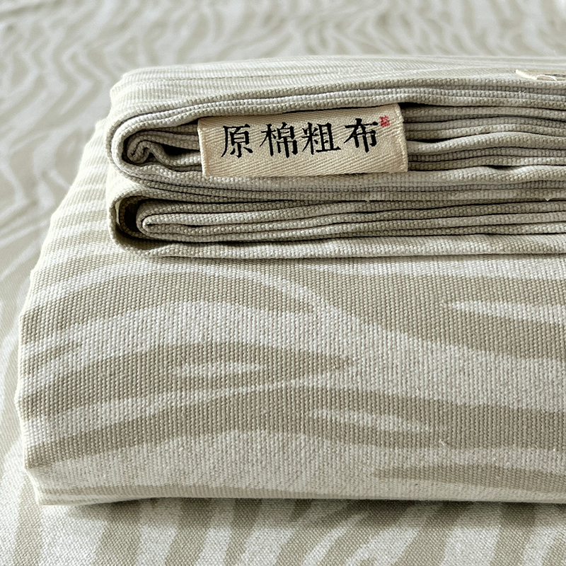 夏季纯棉老粗布床单单件100全棉家用加厚被单枕套三件套双人炕单