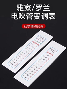罗兰电吹管变调表不干胶贴纸萨克斯笛子指法转调表移调表对调表