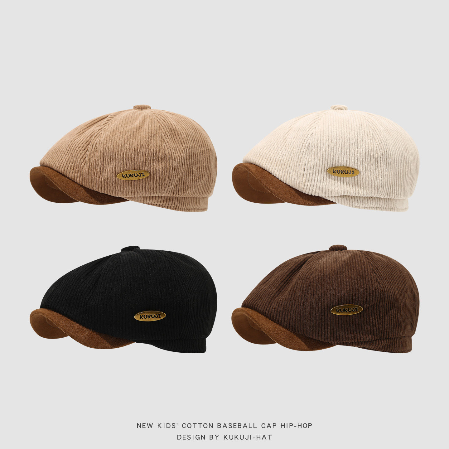 日系复古灯芯绒前进帽子儿童春秋百搭文艺报童帽小众画家帽鸭舌帽,童装/婴儿装/亲子装,帽子,淘宝优惠券,粉丝福利购,淘宝优惠卷