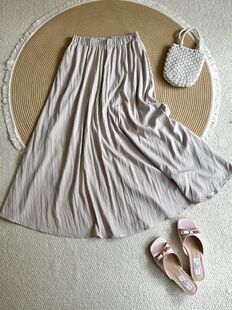 复古低饱和文艺风垂感半身裙女高腰大摆a字长裙 捡漏col