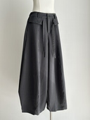 帘条纹宽松休闲裤 拼接裤 通勤百搭 小众立体剪裁气球阔腿裤 捡漏