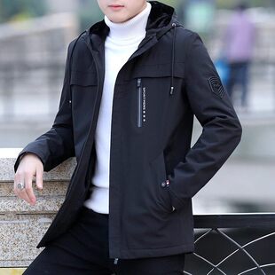潮流男装新款夹克男士秋冬季新款户外防风外套男装冲锋上衣