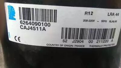 泰康AE4440Y/4430 CAE4456Y CAJ4461 CAJ4492 CAJ4511/4519压缩机