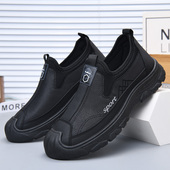 休闲轻便一脚蹬懒人单鞋 软底防滑耐磨爸爸鞋 男新款 春秋老北京布鞋