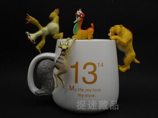 冰川时代5冰河世纪 动物人物杯缘挂件 创意桌面解压治愈场景摆设