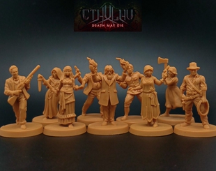 克苏鲁死亡湮灭桌游战棋调查员人物精细刻画微缩人物模型场景