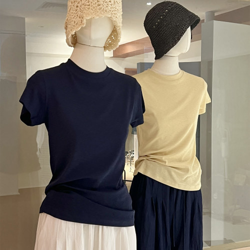 软糯舒适日常t恤薄款圆领弹力好