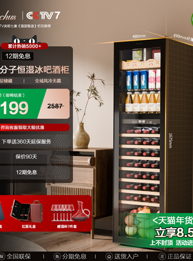 芭克斯YC-208红酒柜恒温酒柜家用客厅商用茶叶冰吧冷藏葡萄酒双温