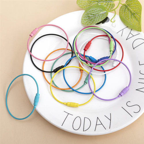 百悦配件锌合金糖果色钢丝绳