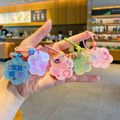 可爱公主字牌钥匙扣圈寓意平安好运双面亚克力小仙女礼物书包挂件