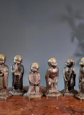 日本高岗铜器古典禅意小和尚