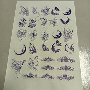 蝴蝶葫芦烙画转印贴纸雕刻贴纸油葫芦烫画图案线条镂空1张稿1瓶油