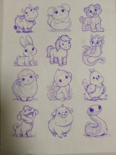 十二生肖葫芦玉竹烙画烫画转印贴纸拓印图送一瓶十毫升转印油