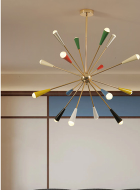 中古Sputnik彩色分子吊灯法式挑空客厅灯意大利孟菲斯餐厅卧室灯